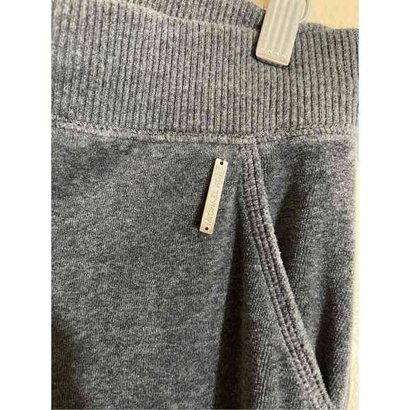 Michael Kors Womens Pants Small Gray Pockets Drawstring Wide Leg Cotton Blend - Picture 4 of 7